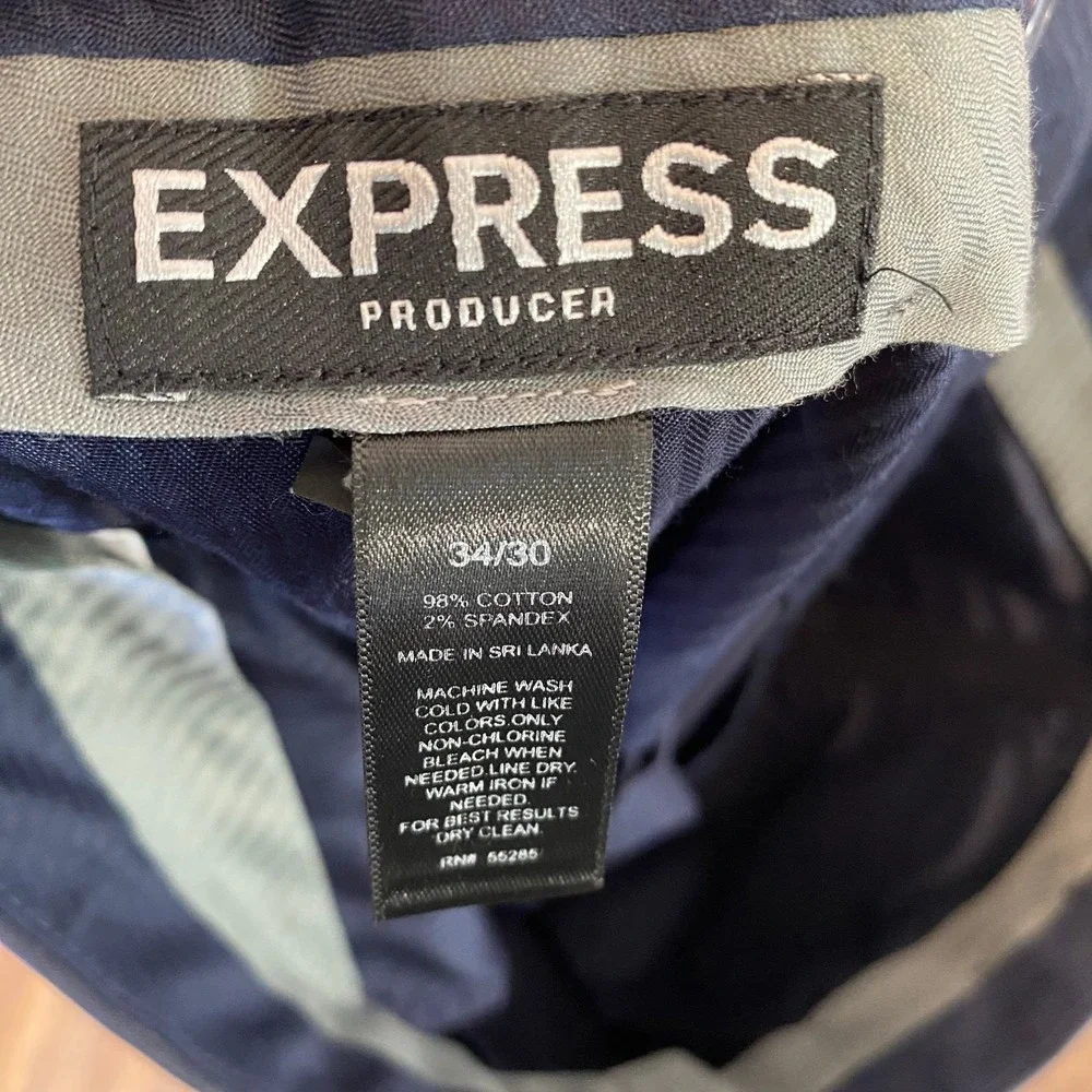 Express Men's Producer‎ Dress Pants Slacks Navy Size 34/30